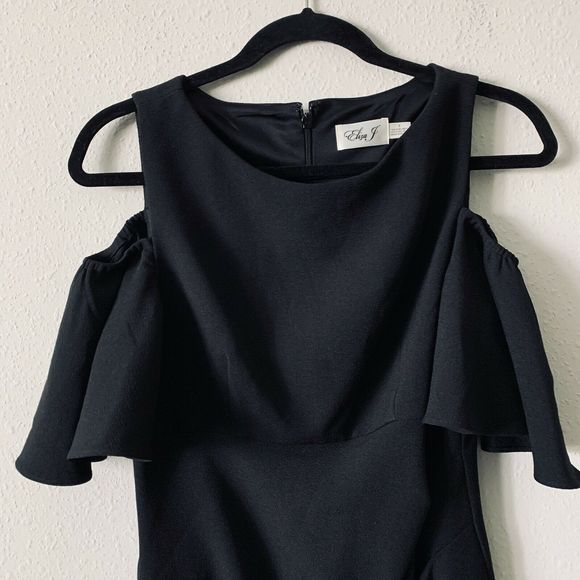 Eliza J Black Cold Shoulder Cocktail Dress - Picture 3 of 6